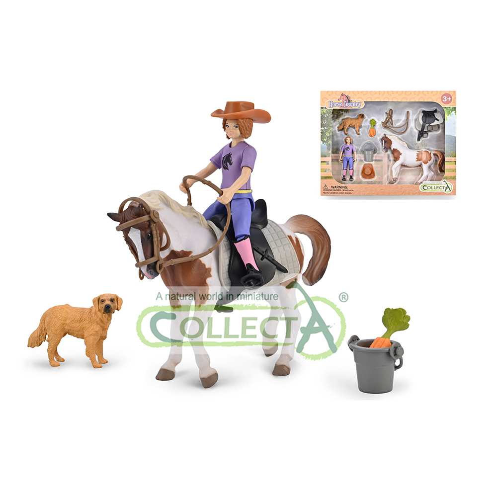 84320 - Mädchen Hobby Rider mit Tieren & Zubehör Windowbox (Emma)