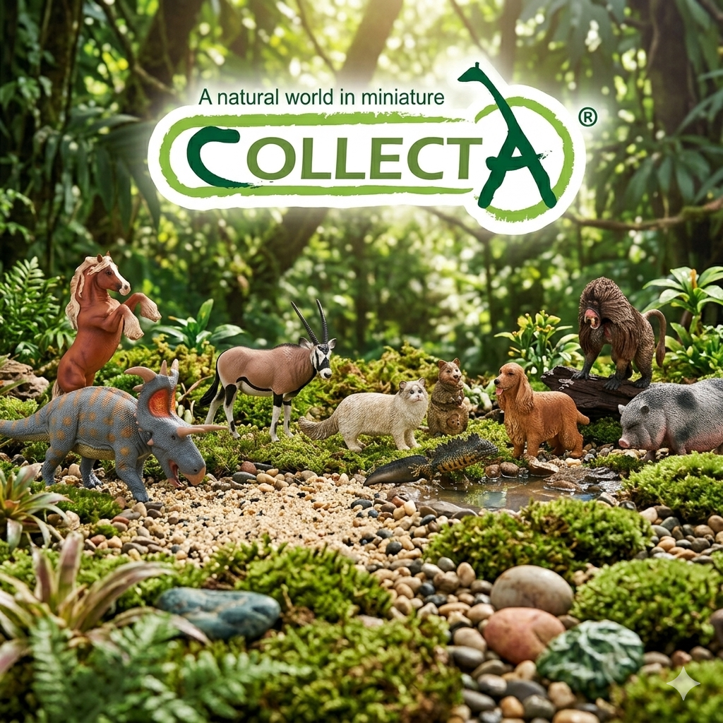 CollectA Tierfiguren in einer grünen Waldlandschaft