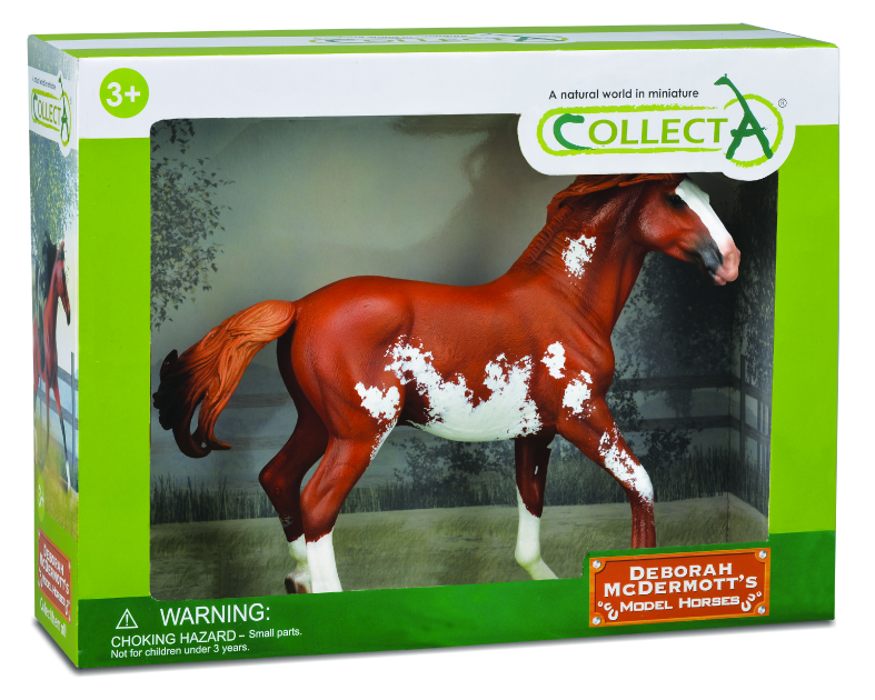 MUSTANG HENGST CHESTNUT OVERO  1:12 DELUXE WINDOW BOX